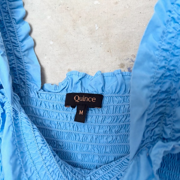 Quince 100% Organic Cotton Poplin Smocked Midi Dress - Picture 3 of 5